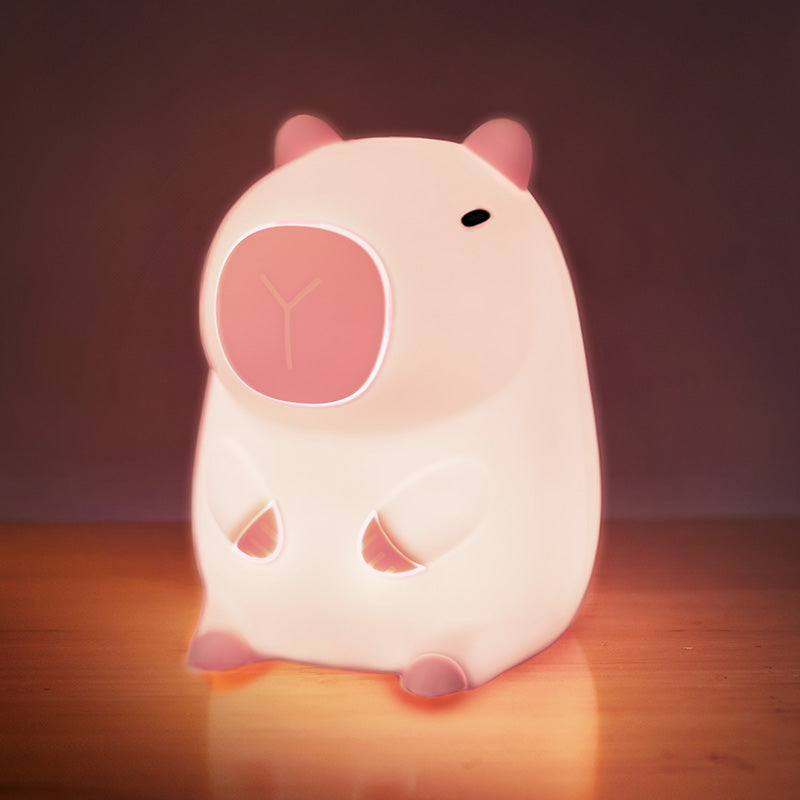 Capybara Nachtlicht mit einstellbarer Helligkeit, Silikon