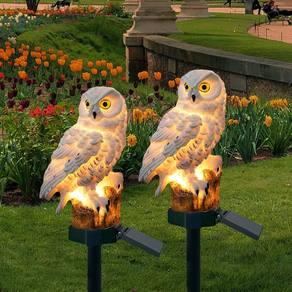 Gartenleuchten-Solar-Eule-LED-Set für den Außenbereich