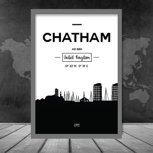 Chatham City Skyline Stadtbild-Druck