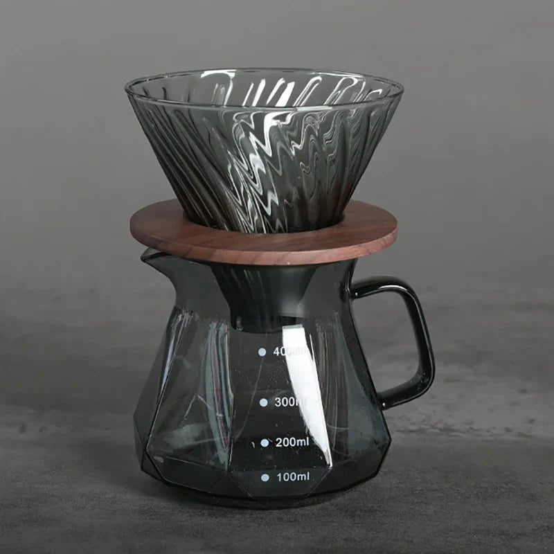 Klarer Glasbereich Kaffee Server für Pour Over Kaffee und Teekanne | Karnz