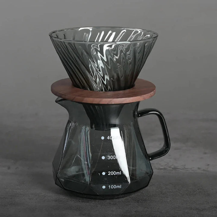 Klarer Glasbereich Kaffee Server für Pour Over Kaffee und Teekanne | Karnz