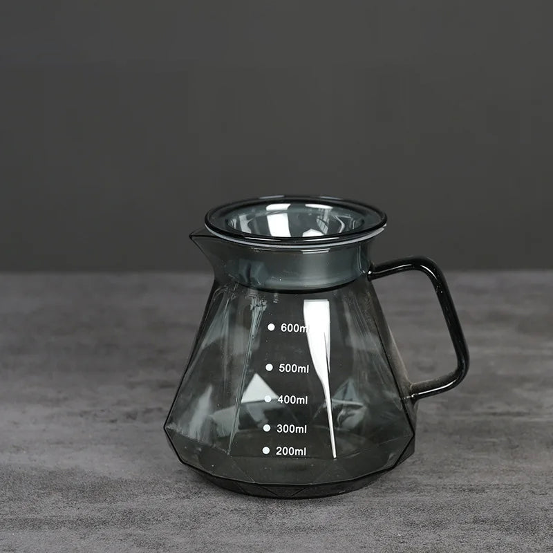 Klarer Glasbereich Kaffee Server für Pour Over Kaffee und Teekanne | Karnz