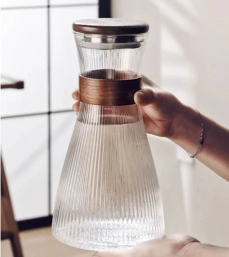 Kaltes Glas Wasserkrug Transparent Hitzebeständiger Wasserbehälter Mit Deckel | Karnz