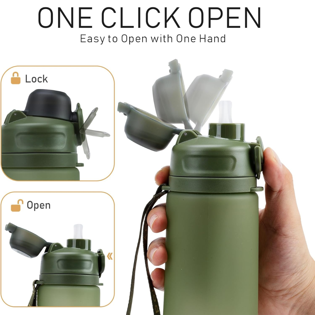 Zusammenfaltbare 600-ml-Silikon-Wasserflasche – auslaufsicher und BPA-frei