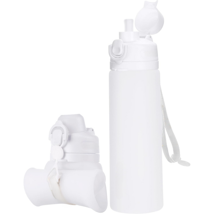 Zusammenfaltbare 600-ml-Silikon-Wasserflasche – auslaufsicher und BPA-frei