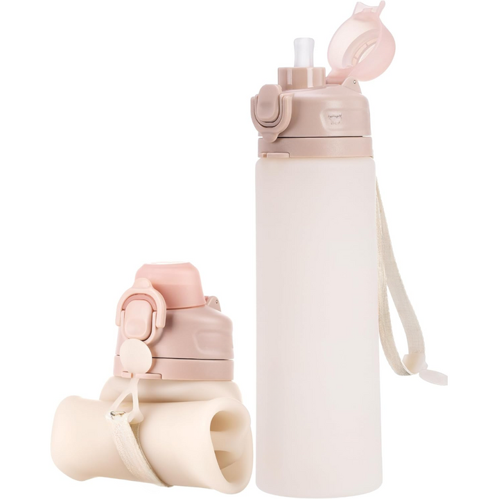 Zusammenfaltbare 600-ml-Silikon-Wasserflasche – auslaufsicher und BPA-frei