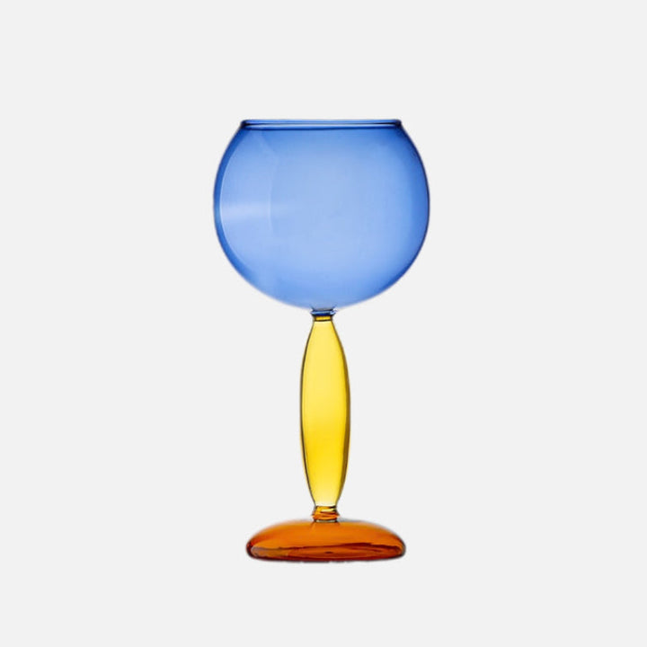 Kelch und Karaffe aus gefärbtem Glas von Phillips