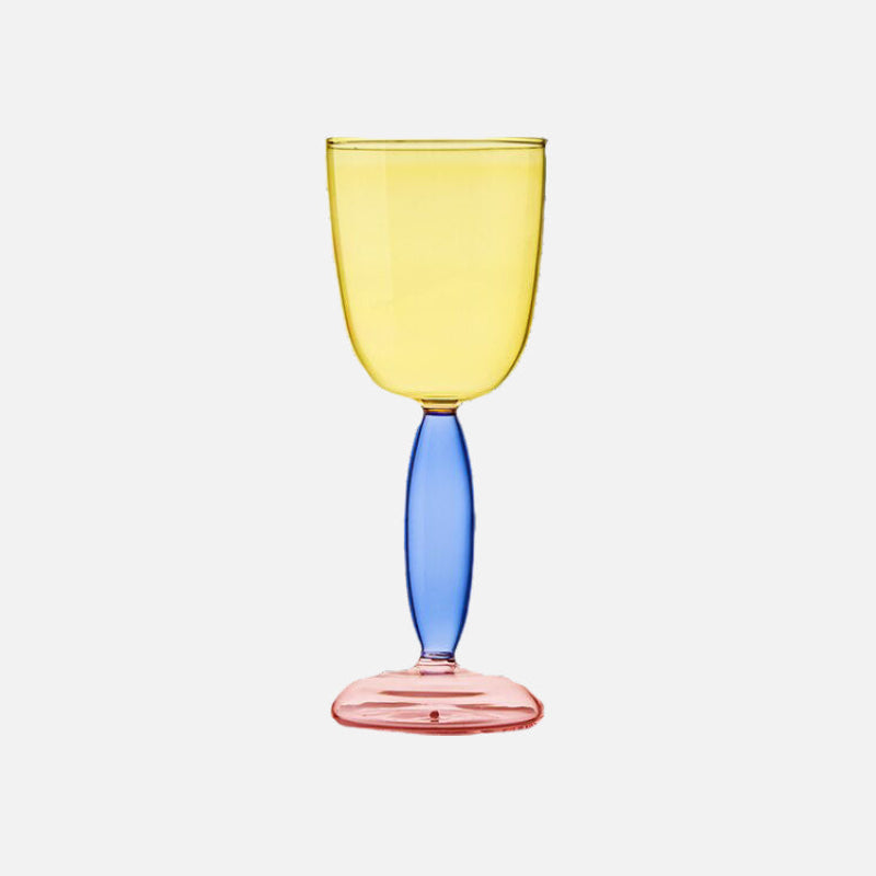 Kelch und Karaffe aus gefärbtem Glas von Phillips