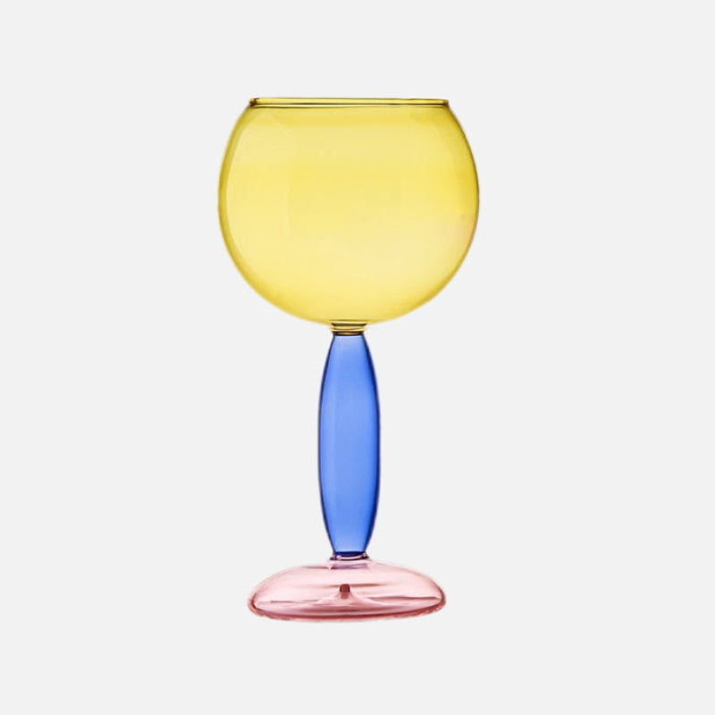 Kelch und Karaffe aus gefärbtem Glas von Phillips