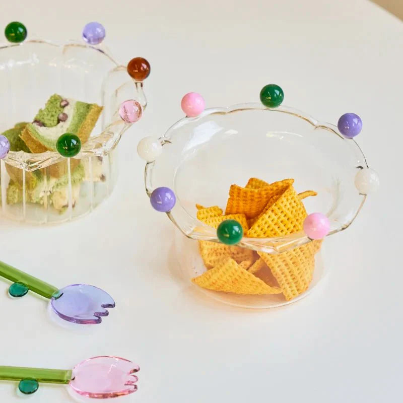 Bunte Kronenförmige Dessertschale - Umweltfreundliches Glasdesign | Karnz