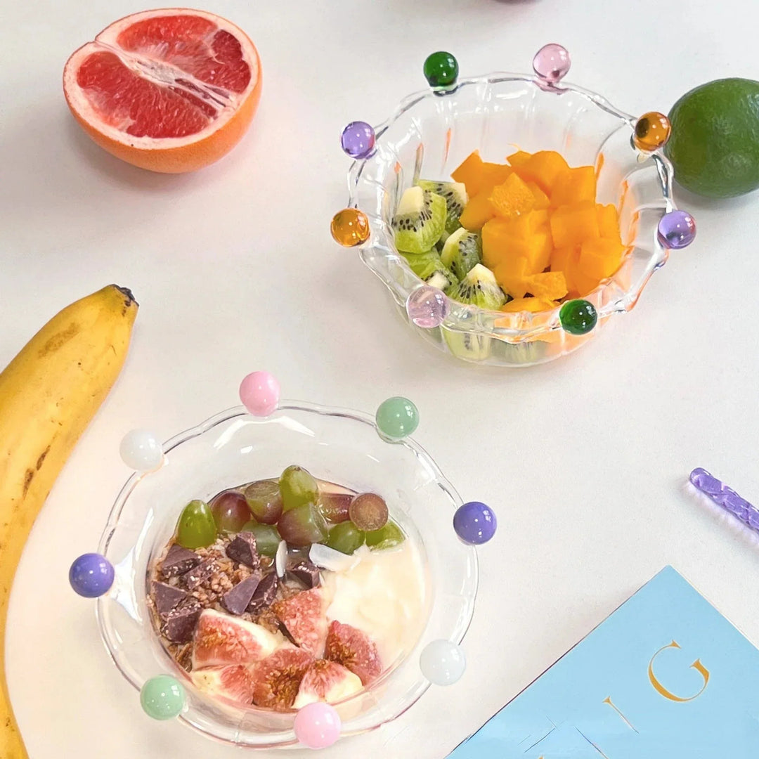Bunte Kronenförmige Dessertschale - Umweltfreundliches Glasdesign | Karnz