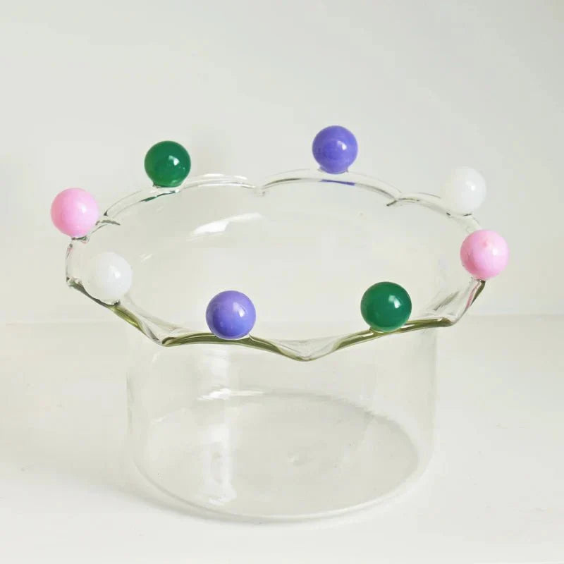 Bunte Kronenförmige Dessertschale - Umweltfreundliches Glasdesign | Karnz