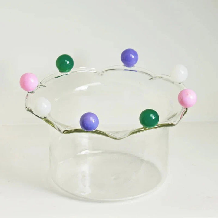 Bunte Kronenförmige Dessertschale - Umweltfreundliches Glasdesign | Karnz