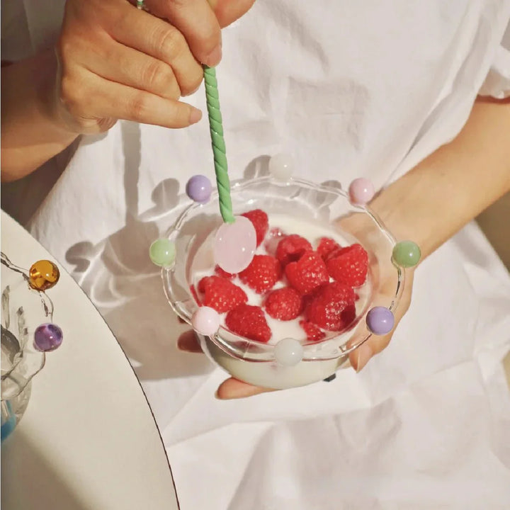 Bunte Kronenförmige Dessertschale - Umweltfreundliches Glasdesign | Karnz