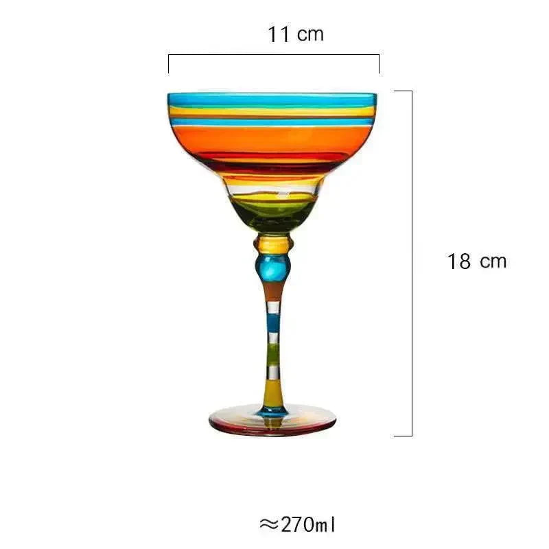 Buntes Margarita-Cocktailglas