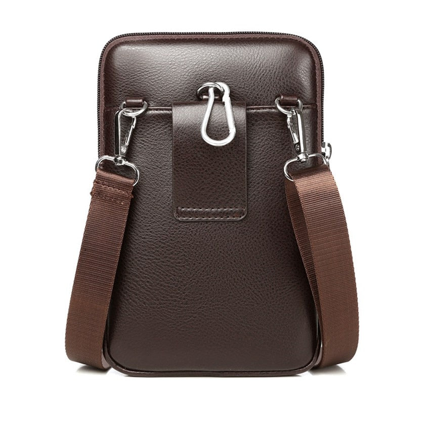 Kompakte PU-Leder-Crossbody-Tasche für Herren mit verstellbarem Tragegurt | Karnz