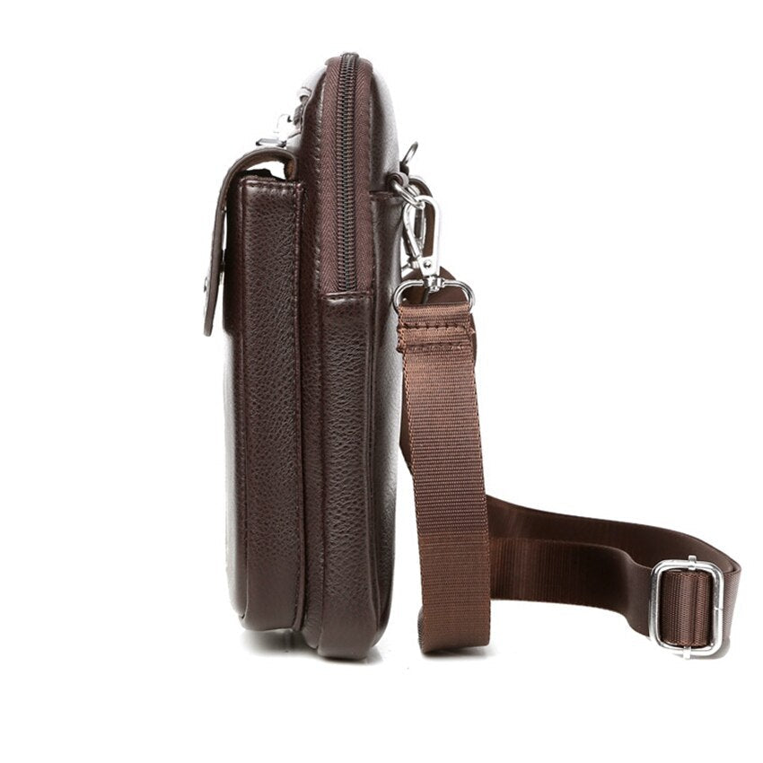 Kompakte PU-Leder-Crossbody-Tasche für Herren mit verstellbarem Tragegurt | Karnz