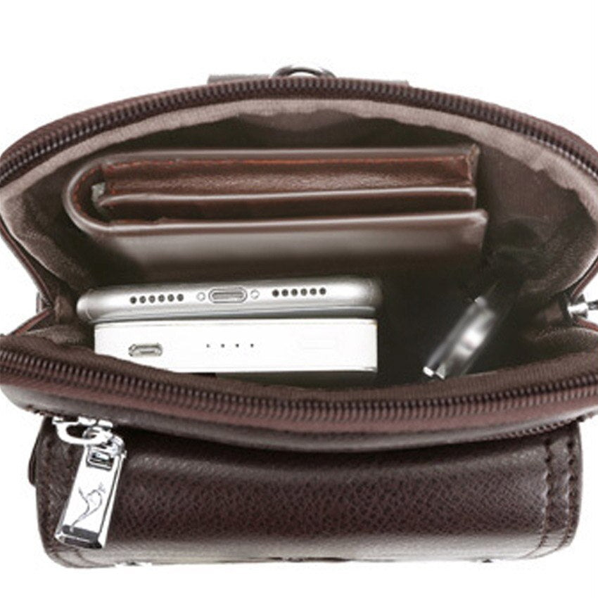 Kompakte PU-Leder-Crossbody-Tasche für Herren mit verstellbarem Tragegurt | Karnz