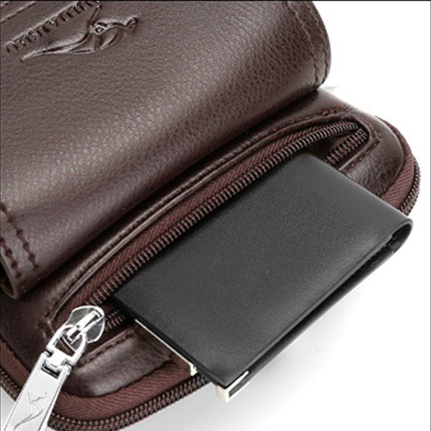 Kompakte PU-Leder-Crossbody-Tasche für Herren mit verstellbarem Tragegurt | Karnz