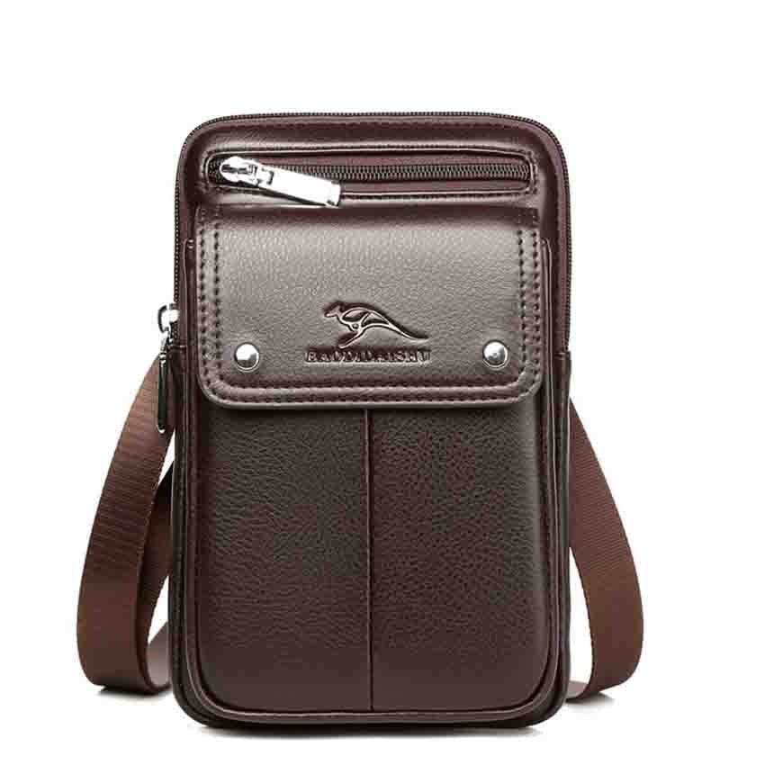 Kompakte PU-Leder-Crossbody-Tasche für Herren mit verstellbarem Tragegurt | Karnz