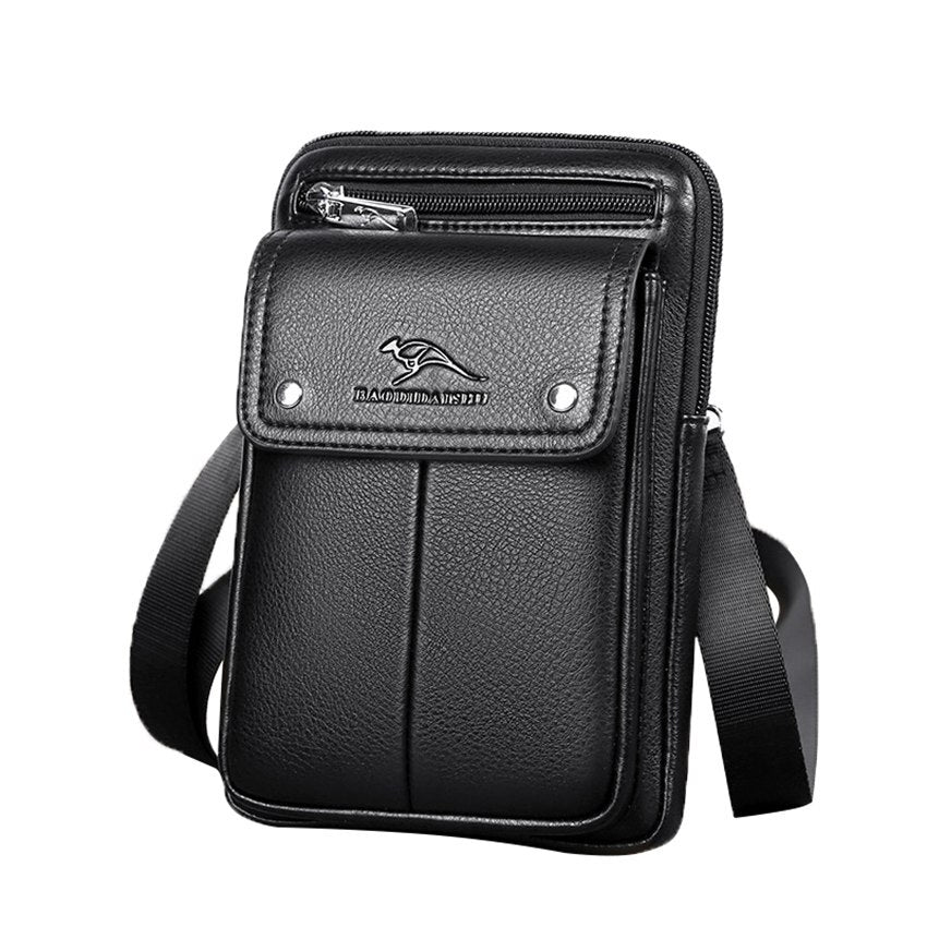 Kompakte PU-Leder-Crossbody-Tasche für Herren mit verstellbarem Tragegurt | Karnz