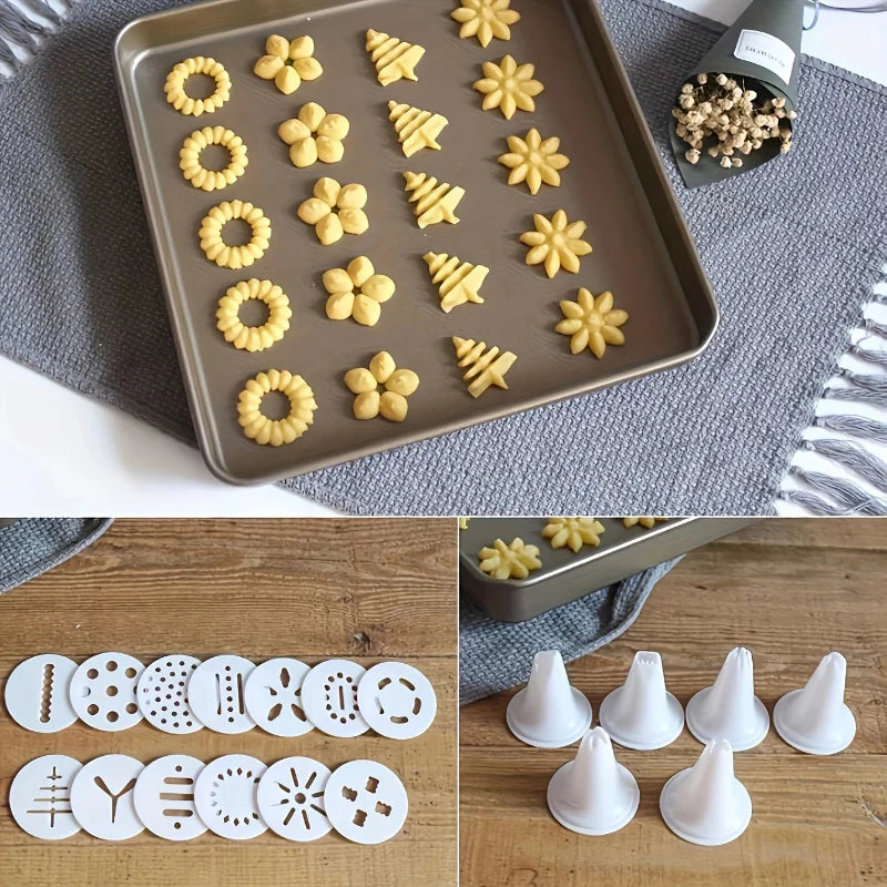 Keks-Presse mit Zubehör für kleine Kekse und Plätzchen Set | Karnz