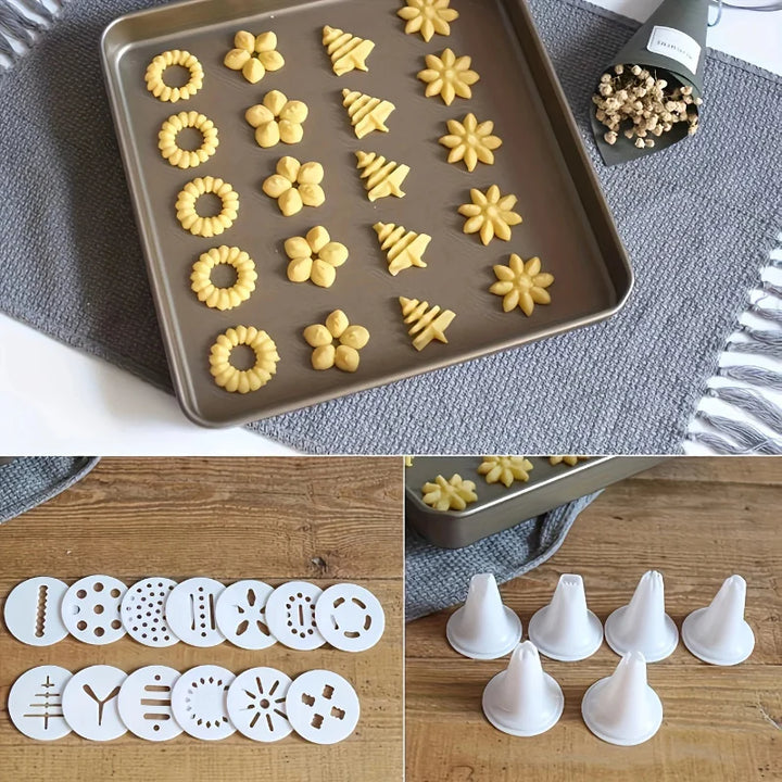 Keks-Presse mit Zubehör für kleine Kekse und Plätzchen Set | Karnz