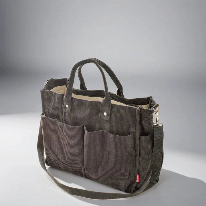 Cord Schultertasche Damen Geräumig und Robus für Schule und Arbeit | Karnz