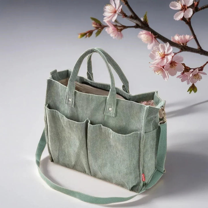 Cord Schultertasche Damen Geräumig und Robus für Schule und Arbeit | Karnz