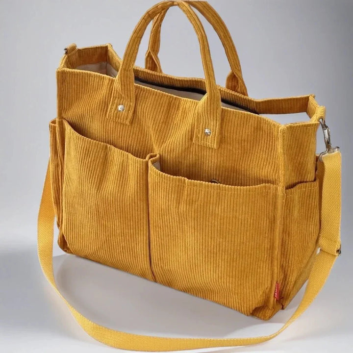 Cord Schultertasche Damen Geräumig und Robus für Schule und Arbeit | Karnz