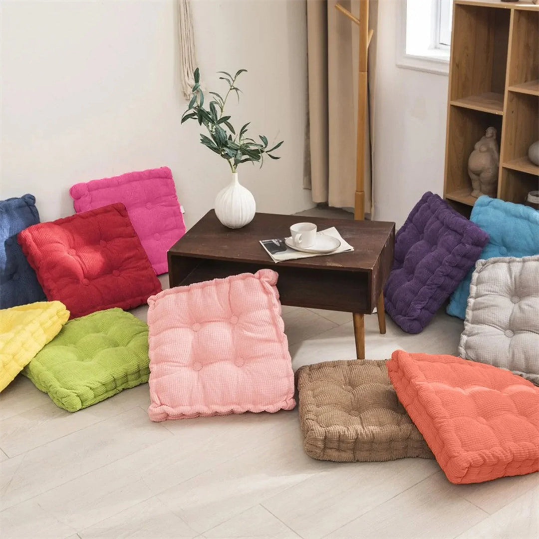 Corduroy Meditationsboden Kissen - Modernes Baumwoll-Sitzkissen 40x40cm | Karnz