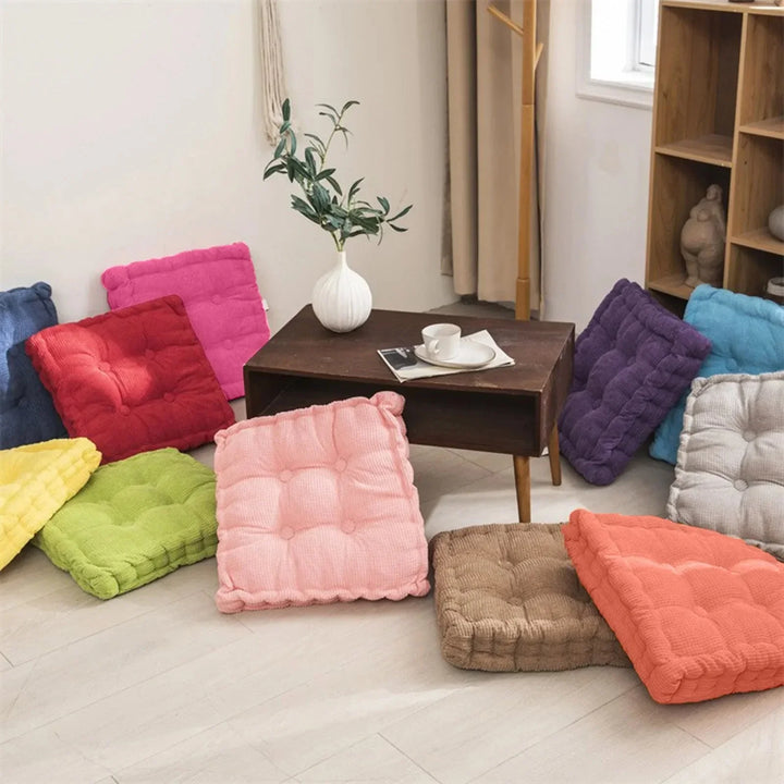 Corduroy Meditationsboden Kissen - Modernes Baumwoll-Sitzkissen 40x40cm | Karnz
