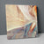 Abstraktes Fraktal in Creme, Orange und Blau Nr. 1, Kunstdruck auf Leinwand