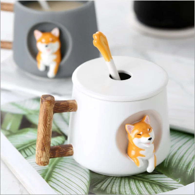 Kreative Cartoon Kaffee- und Teetasse Süße 3D Keramikwasserbecher | Karnz