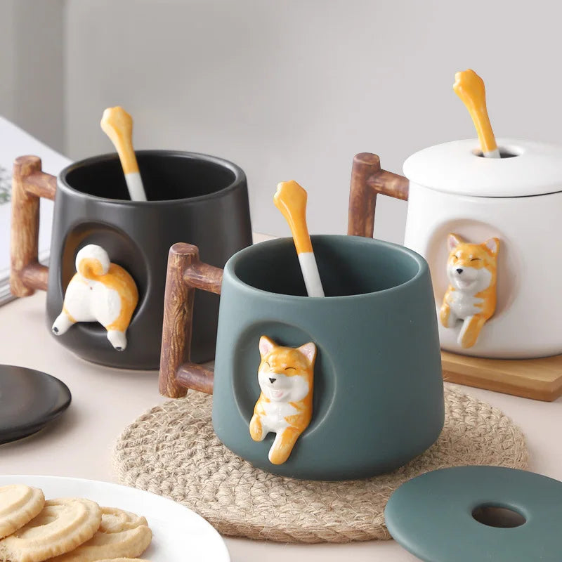 Kreative Cartoon Kaffee- und Teetasse Süße 3D Keramikwasserbecher | Karnz