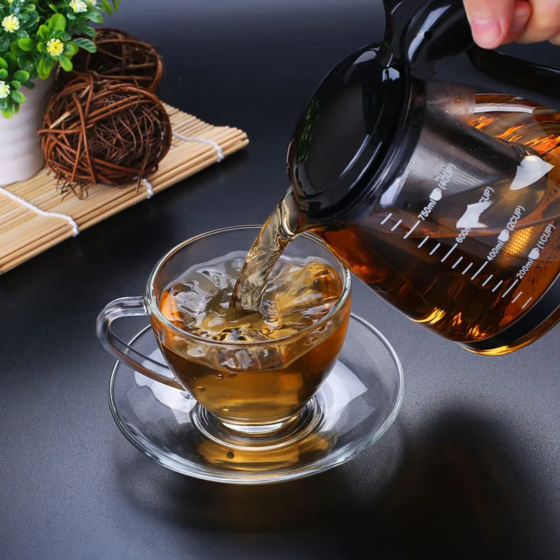 Kreative Glas Teekanne mit abnehmbarem Edelstahl-Infuserfilter Teekessel | Karnz