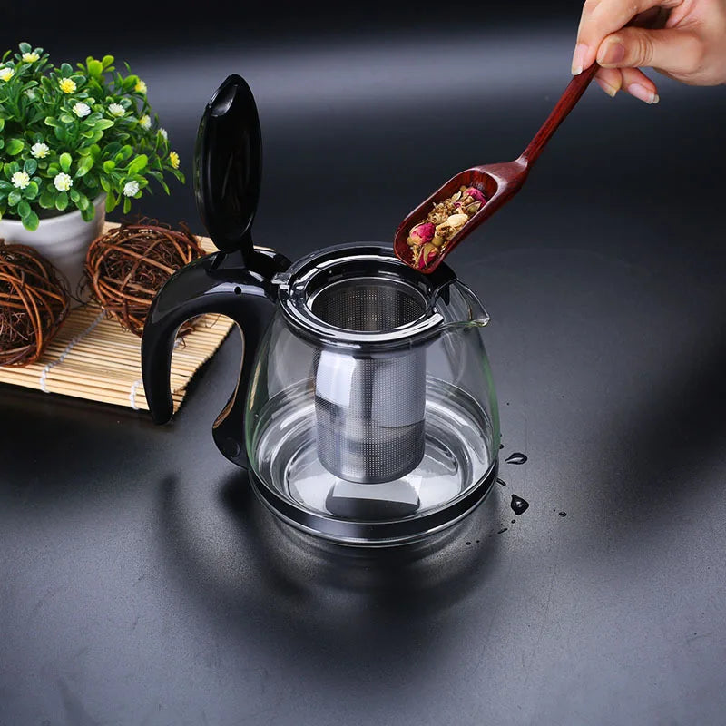 Kreative Glas Teekanne mit abnehmbarem Edelstahl-Infuserfilter Teekessel | Karnz