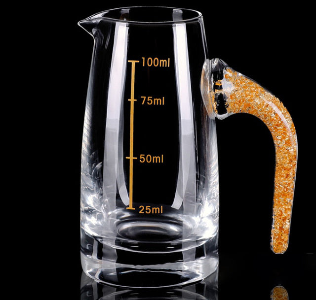 Kristall Likör Spirituosen Shot-Glas Box Gold Dicke Unterseite Weingläser | Karnz