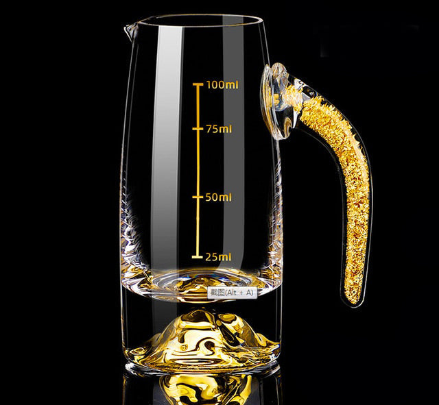 Kristall Likör Spirituosen Shot-Glas Box Gold Dicke Unterseite Weingläser | Karnz