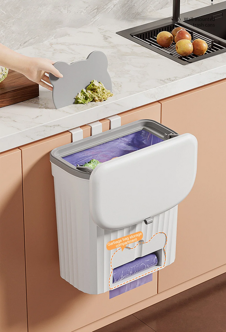 EcoBin Küche & Bad Wand Mülltonne – 8,5L / 12L mit Deckel Karnz