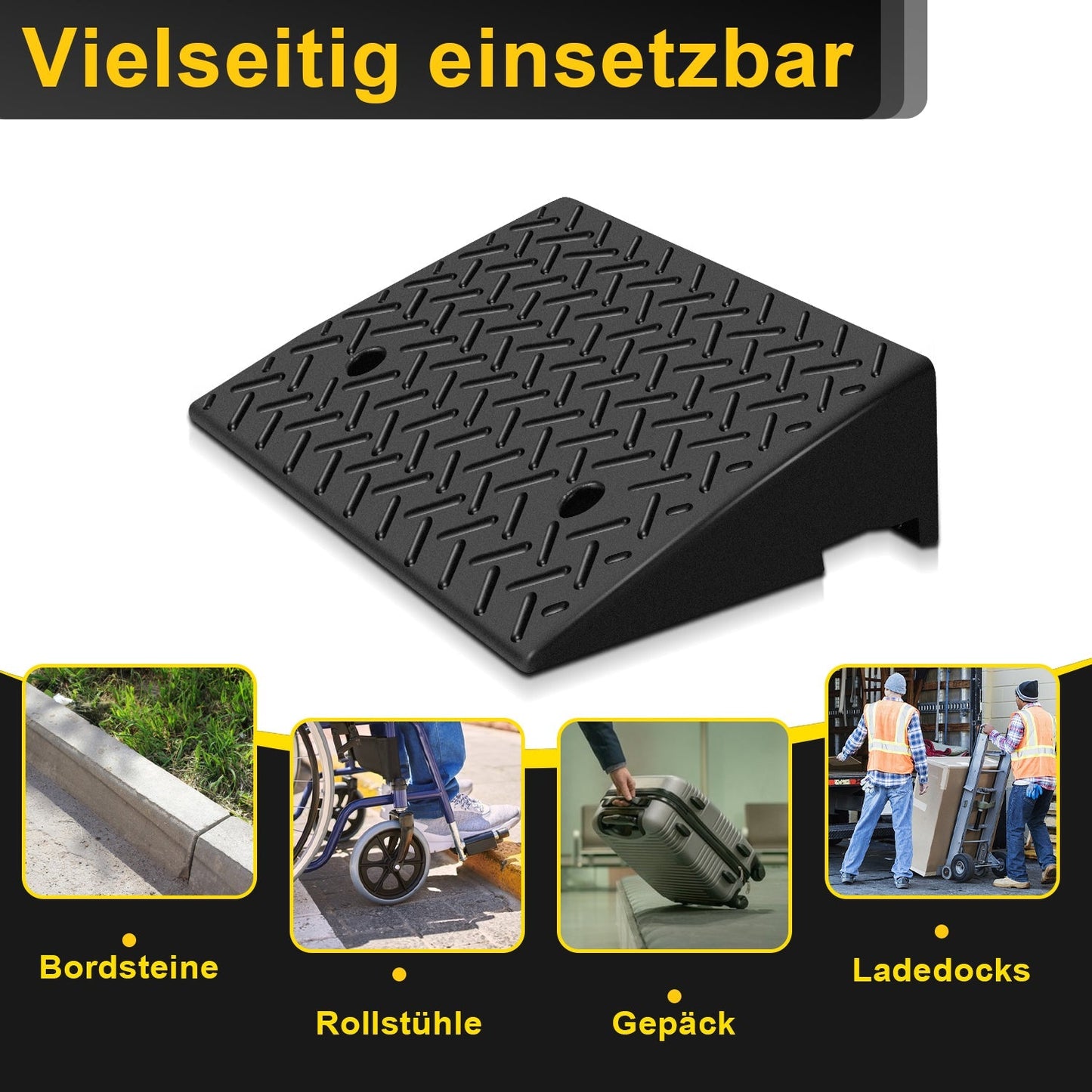 2er Pack Bordsteinrampe Gummi Auffahrrampe 3T | Karnz