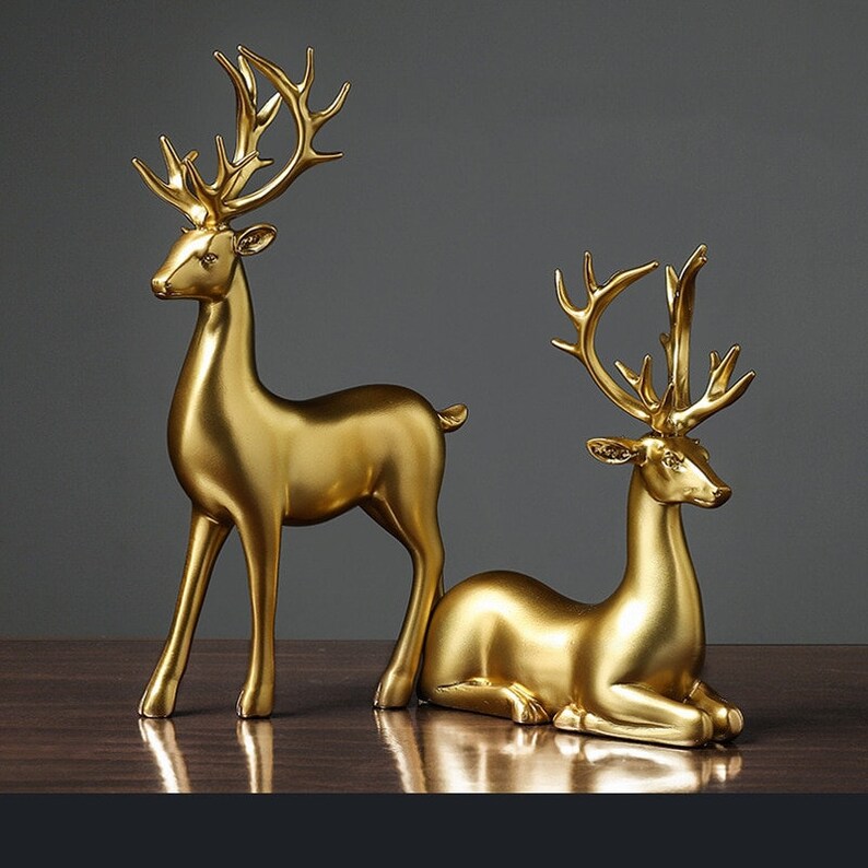 Goldenes Hirschpaar-Figuren