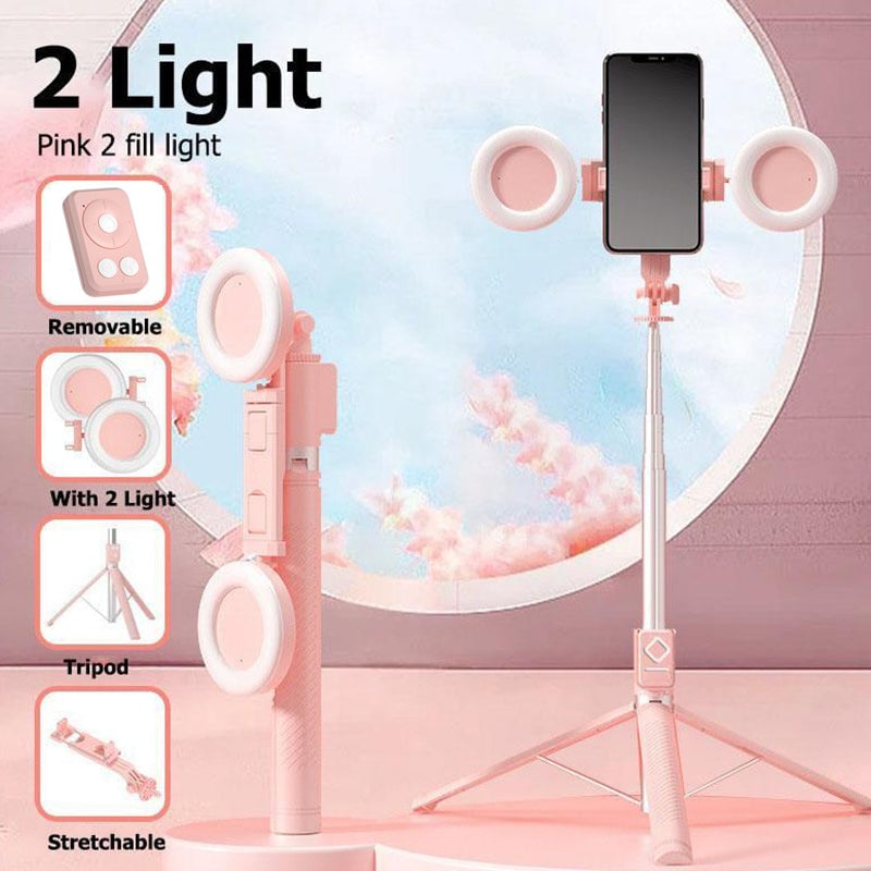 Neuer 6-in-1-Selfie-Stick mit Aufhelllicht