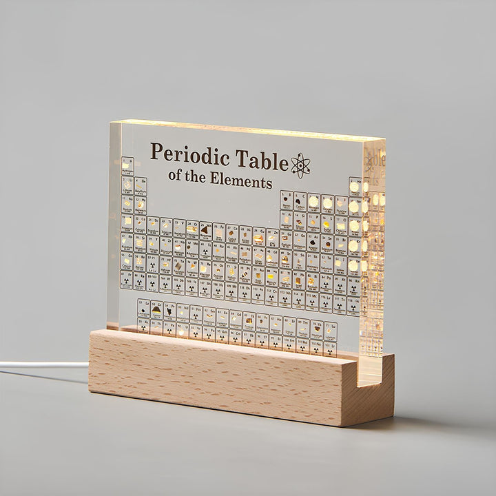 Beleuchtete periodische Tabelle mit echten Elementen - Elementa | Karnz