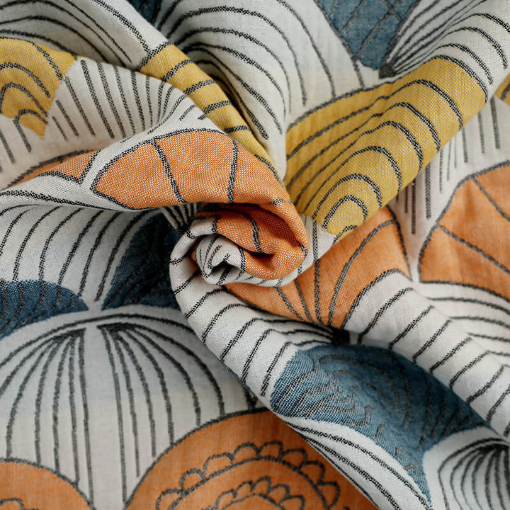 Shell Print Jacquard Baumwollhandtuch 70x140cm | Karnz