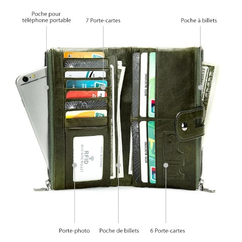 Lange Brieftasche aus echtem Leder | Karnz