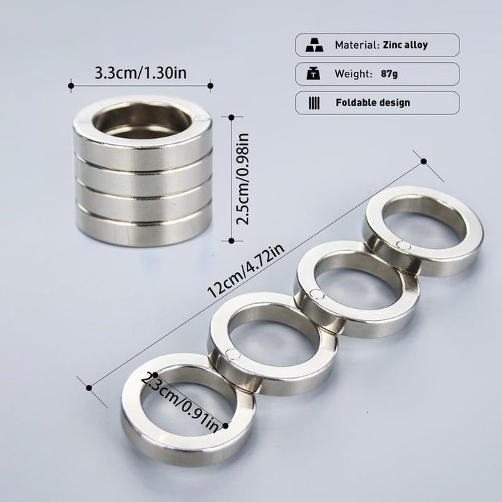 Karnz | Faltbares Vier-Ring-Rostfrei-Fidget-Spielzeug