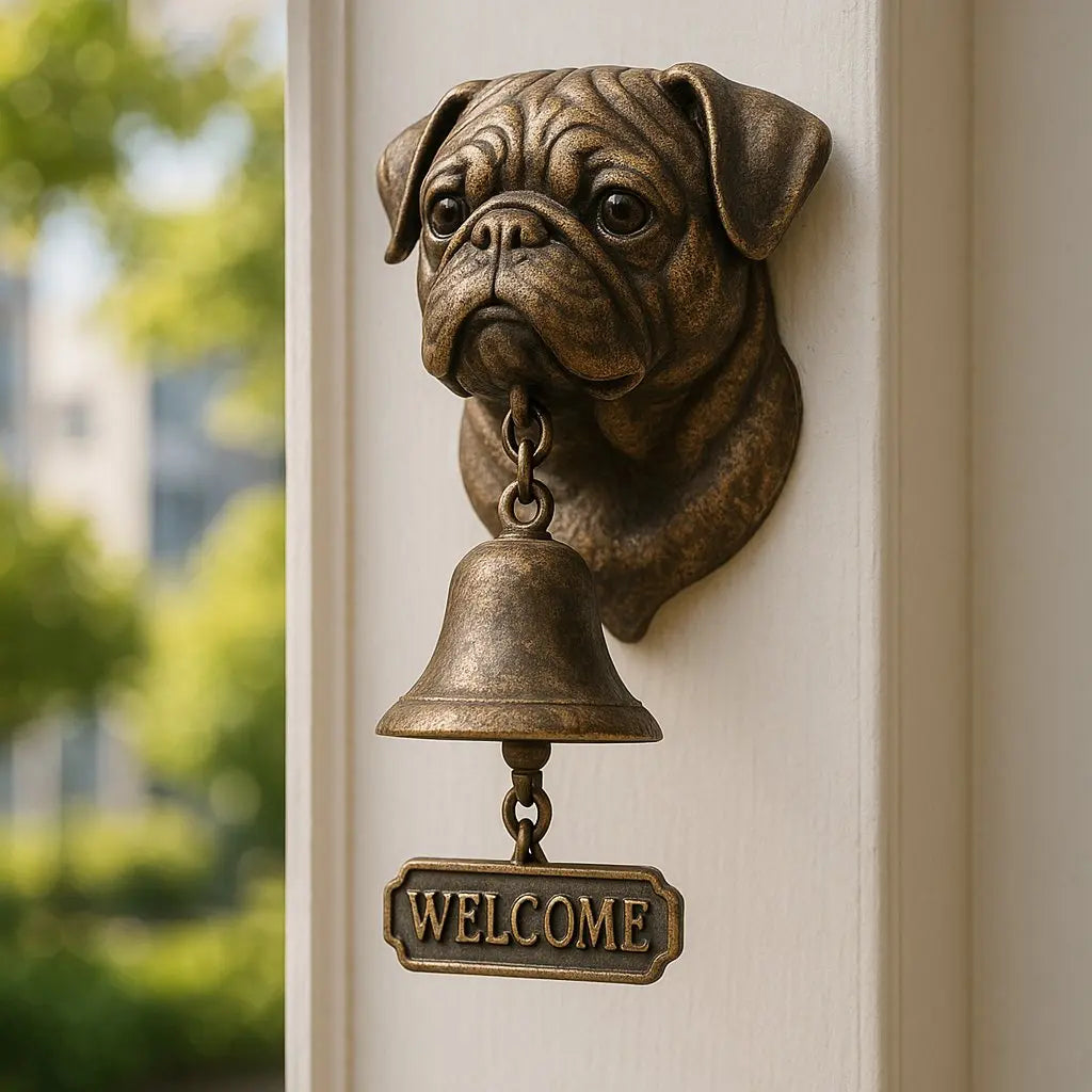 Willkommensglocke „Schäfer“ aus Bronze – Elegante Wandglocke mit Schäferhundmotiv