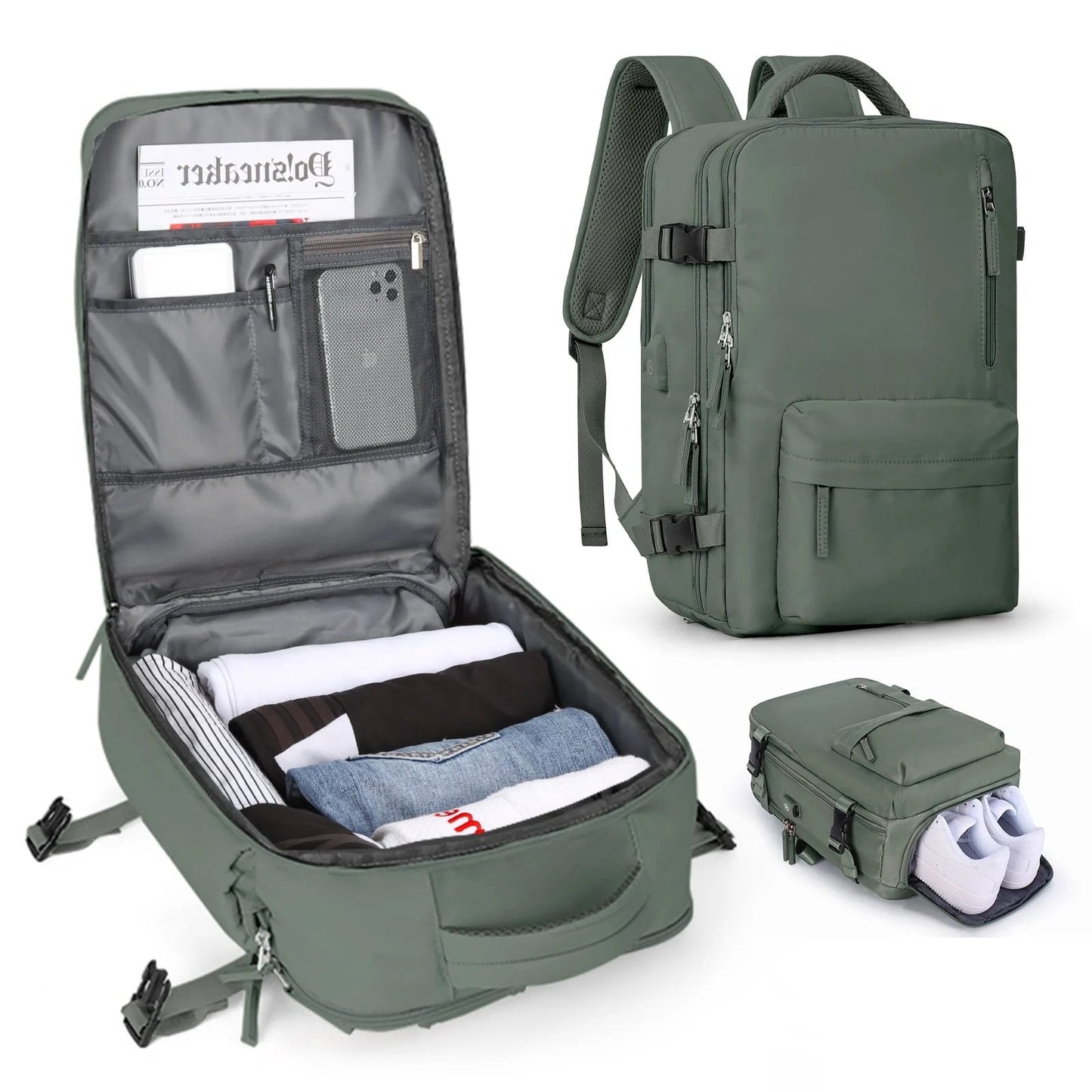 Großer Damen Reisetasche Wasserdichter Wanderrucksack – 35L Multifunktion