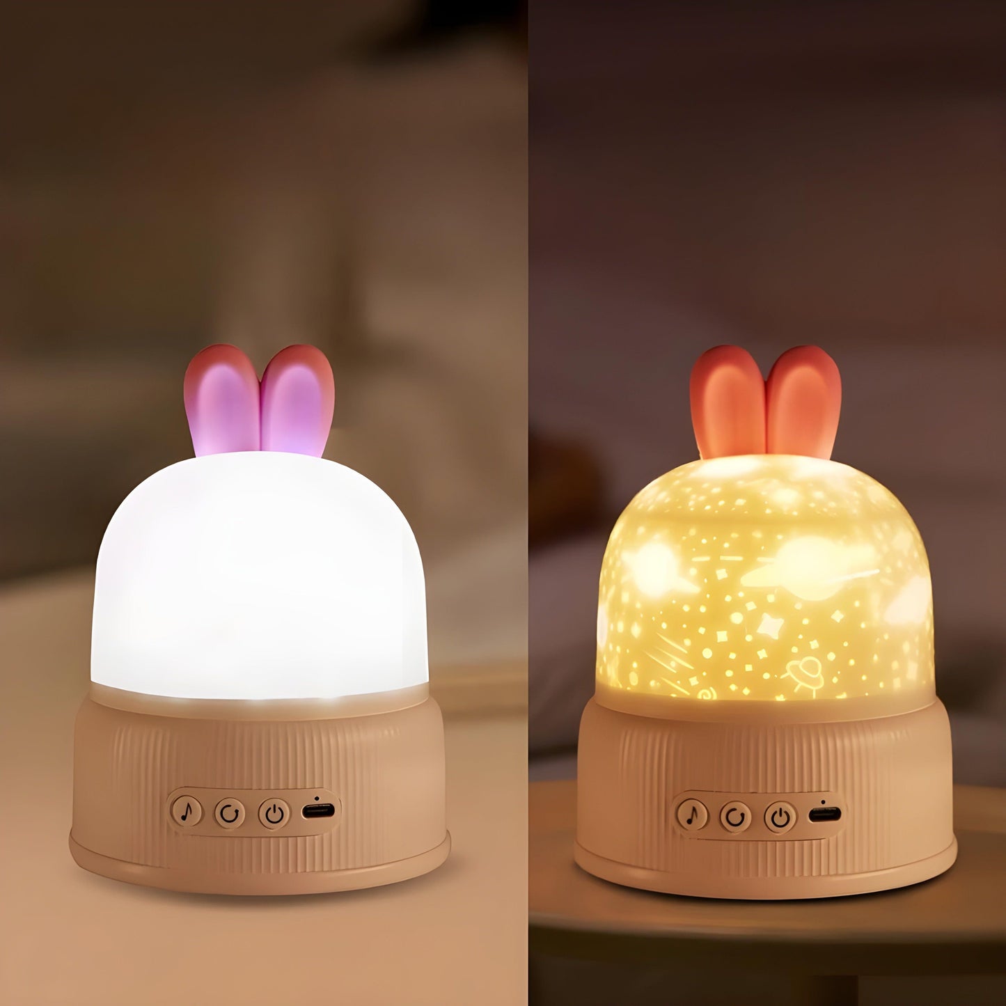 BunnyBeam Light – Niedliches Hasenprojektor-Nachtlicht für Kinder